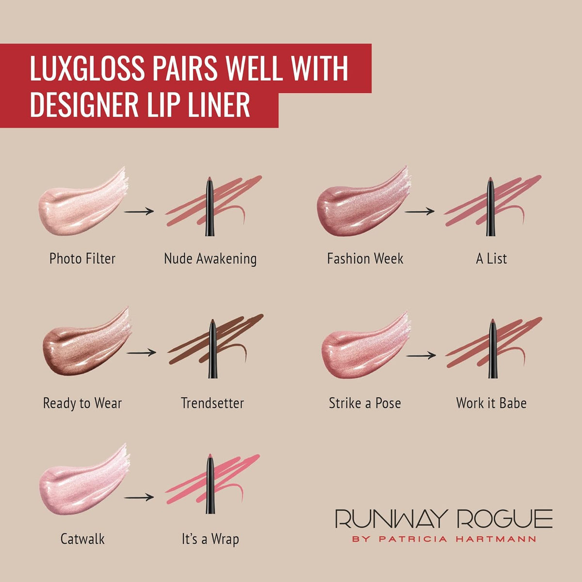 Runway Rogue LuxGloss Lip Gloss Trio, High-Pigment Shimmer Lip Gloss Set, (‘Photo Filter’