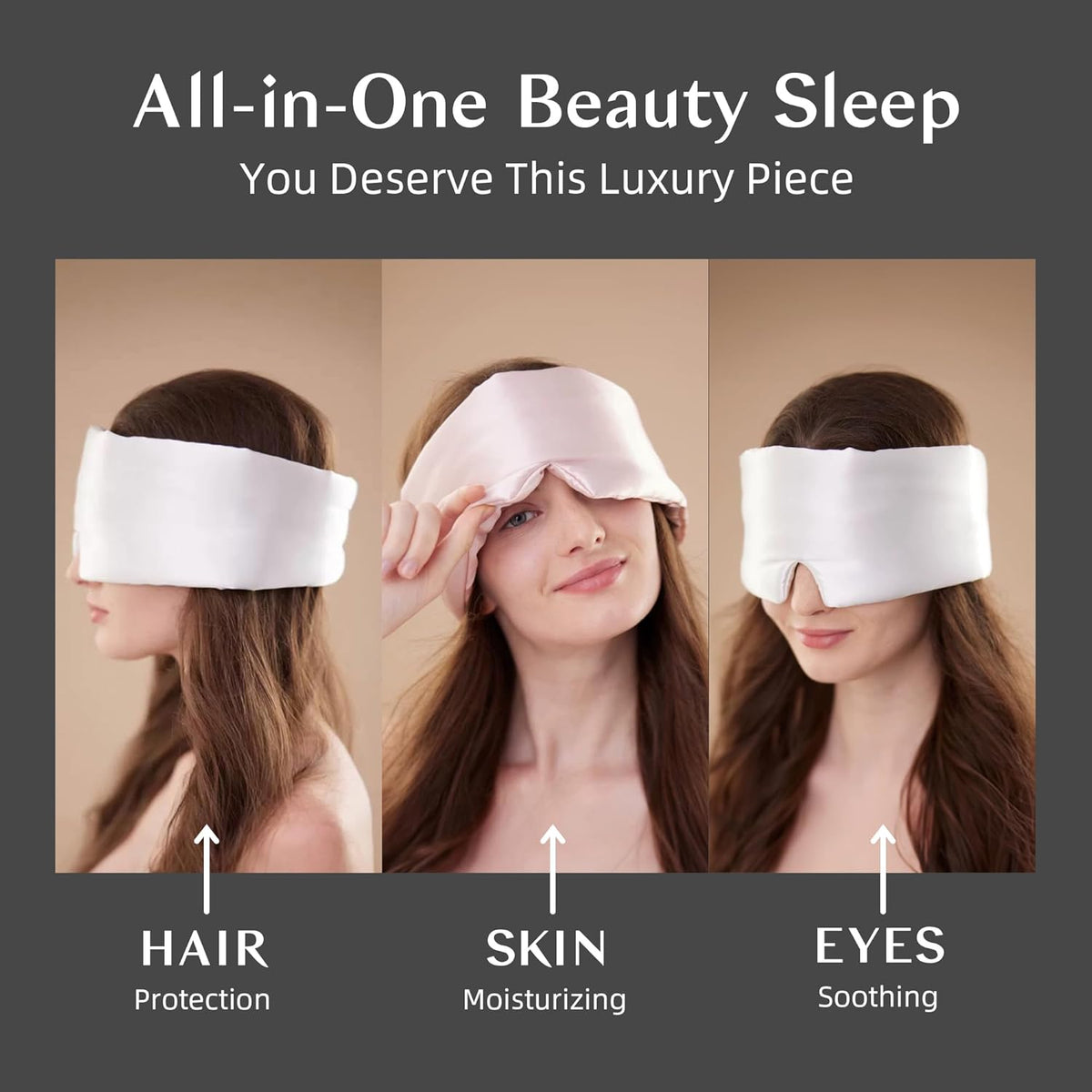 Silk Sleep Mask for Women and Men, Side Sleeper, 22 Momme Pure Mulberry Silk Total Blackout 100%