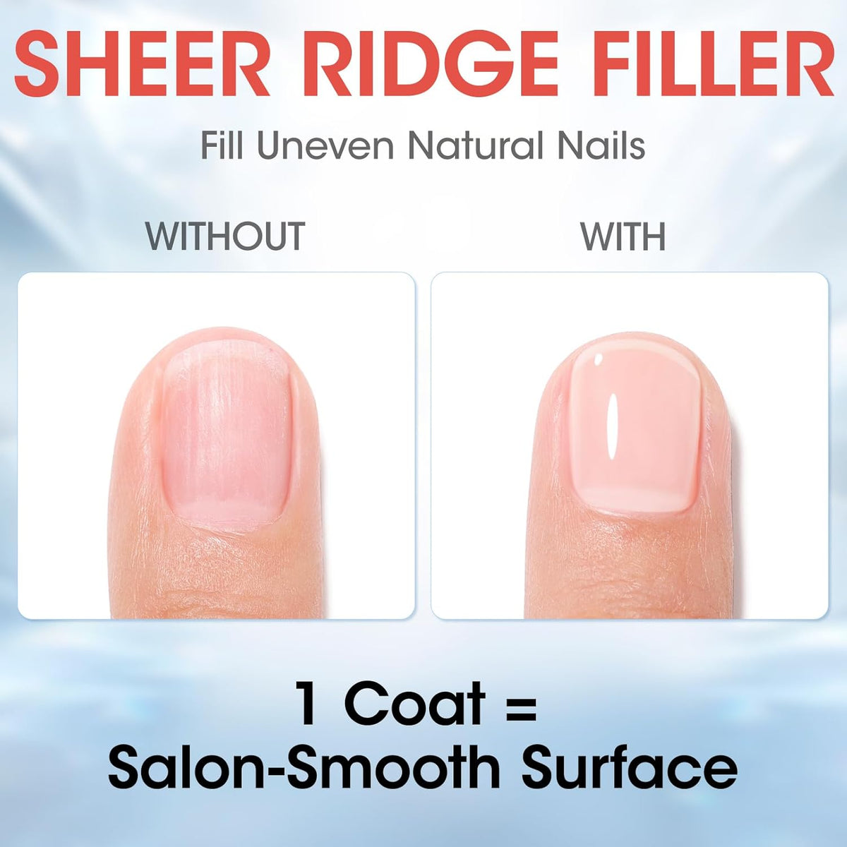 GELLEN 4‑in‑1 Clear Nail Polish Base Coat Sheer Tinted Cream Milky, Ridge Filler For Nails, Nail