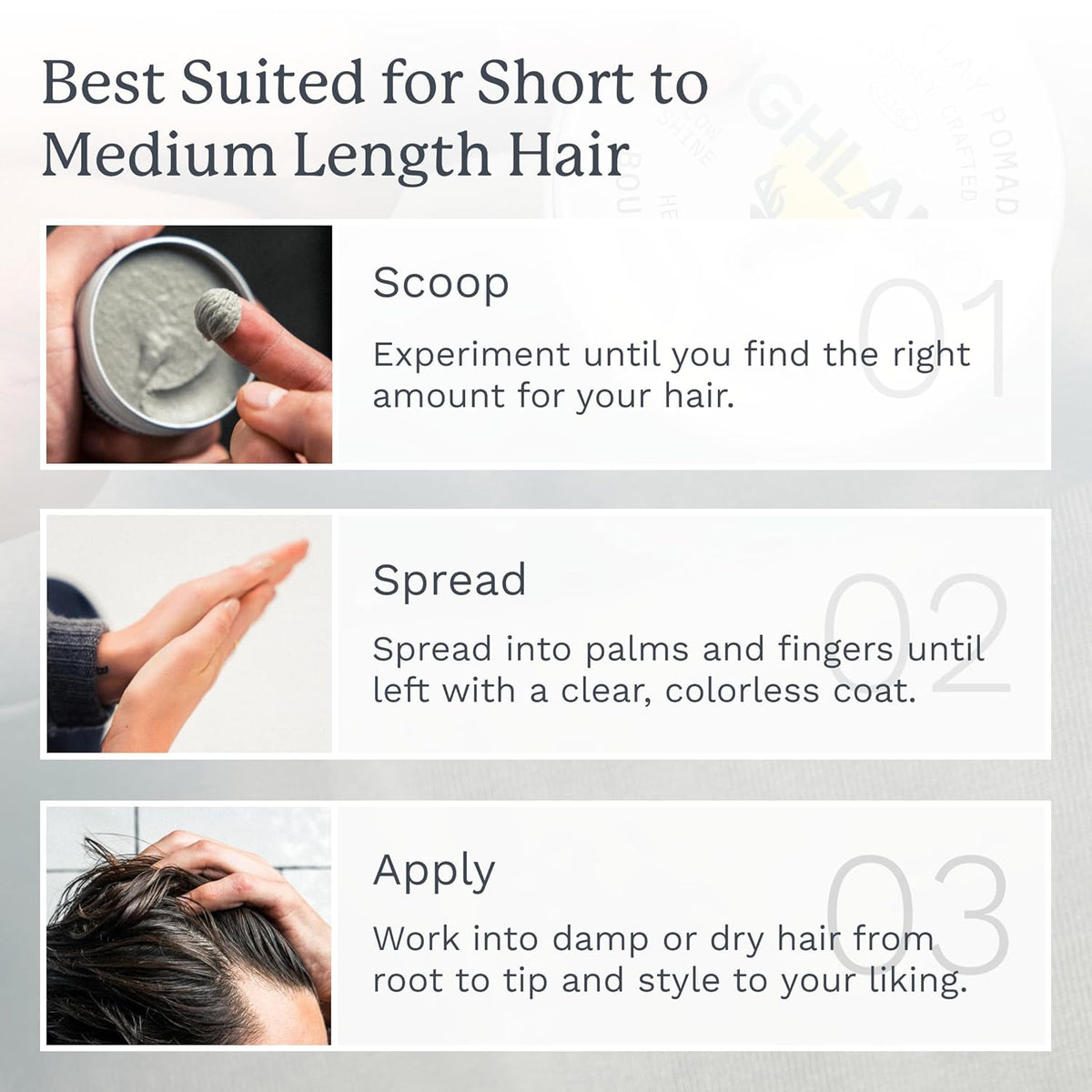 Highland Glacial Hair Clay Pomade - Award winning hair styling clay for men and women made with