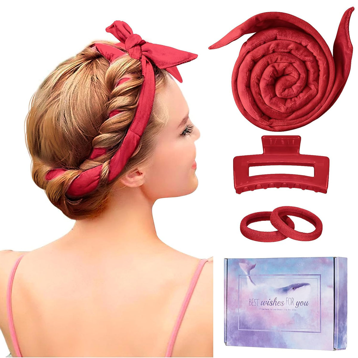 Heatless Curling Rod Headband, Upgraded 60" Extra Long Heatless Curls Headband Soft Hair Curlers to