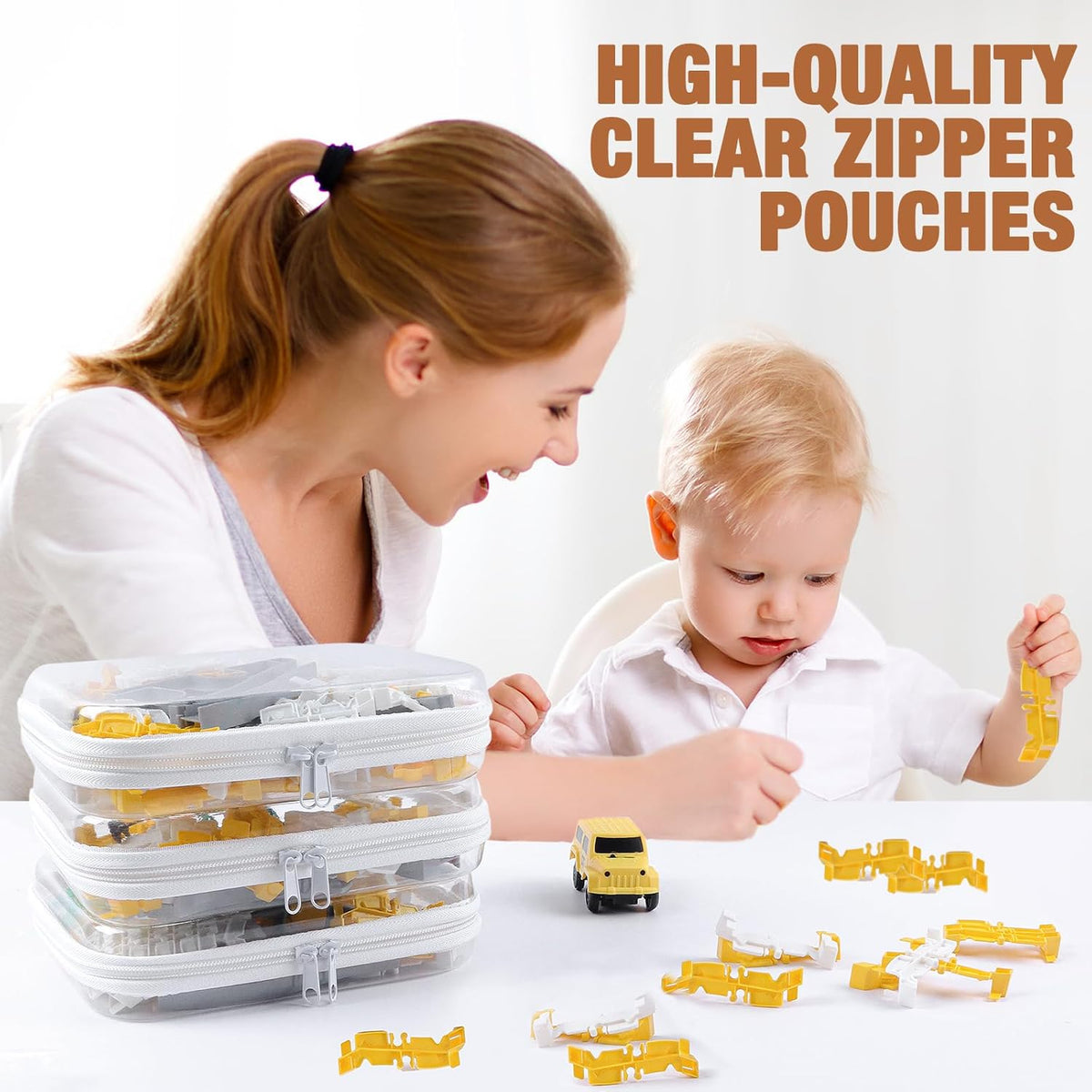 Clear Hard Shell Zipper Case 3 PCS Clear Cosmetic Make up Bag Waterproof Travel Toiletry Bag for