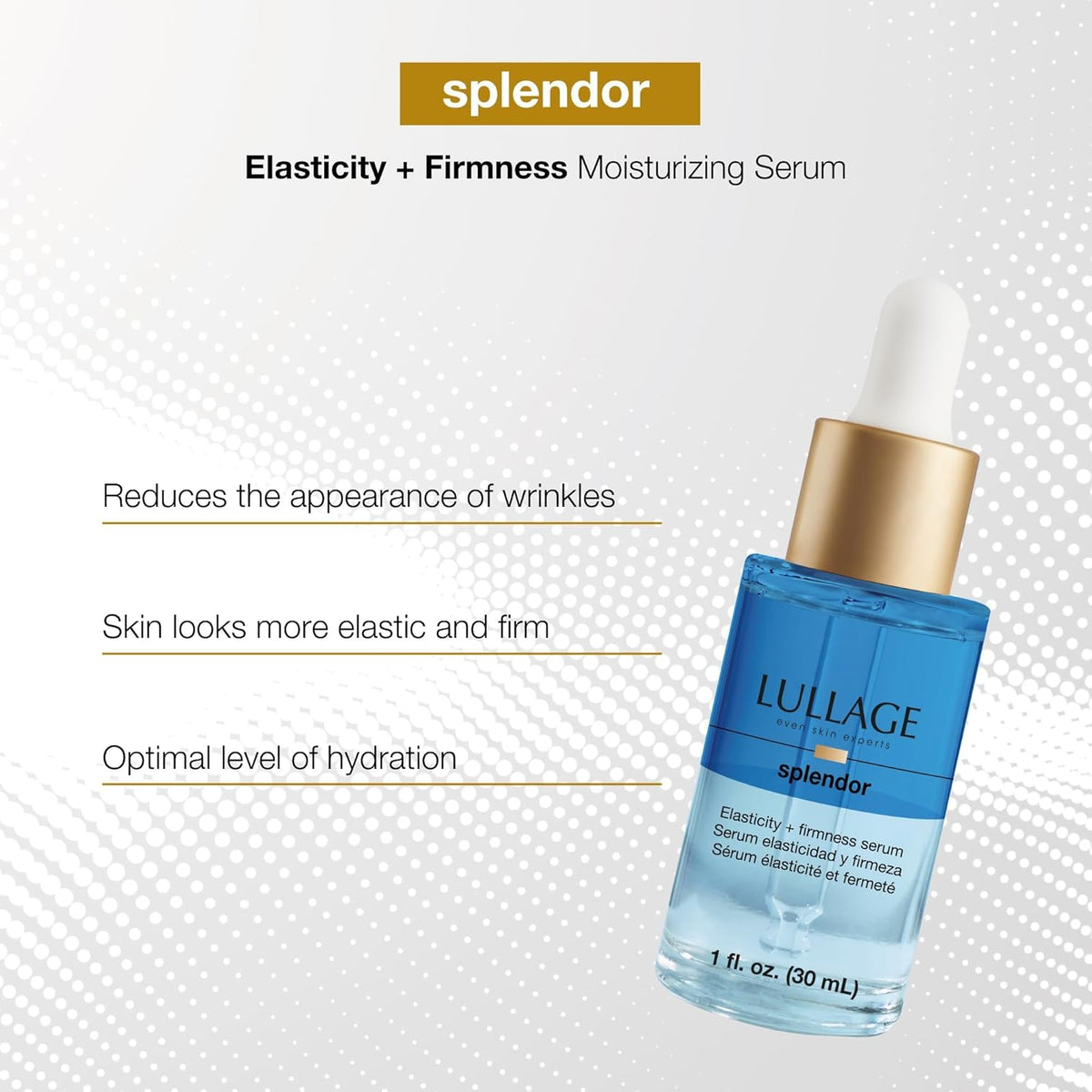 LULLAGE Splendor Elasticity & Firmness Moisturizing Face Serum for Women - Fast Absorbing Day &