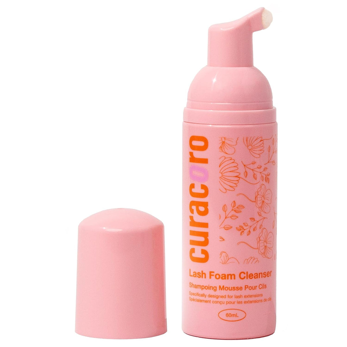 Curacoro 60ML Eyelash Extension Cleanser - Lash Shampoo for Lash Extensions, Eyelash Extension Foam