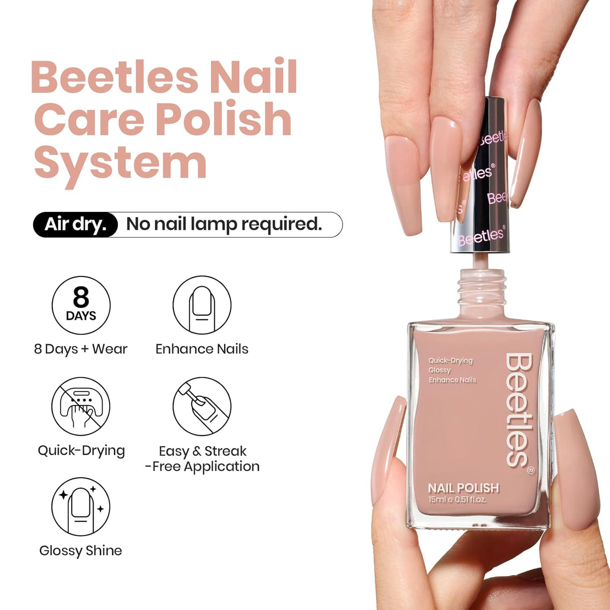Beetles Nail Polish - Jelly Nail Polish Nude Nail Concealer Fast Dry Quick Natural Brown Nail