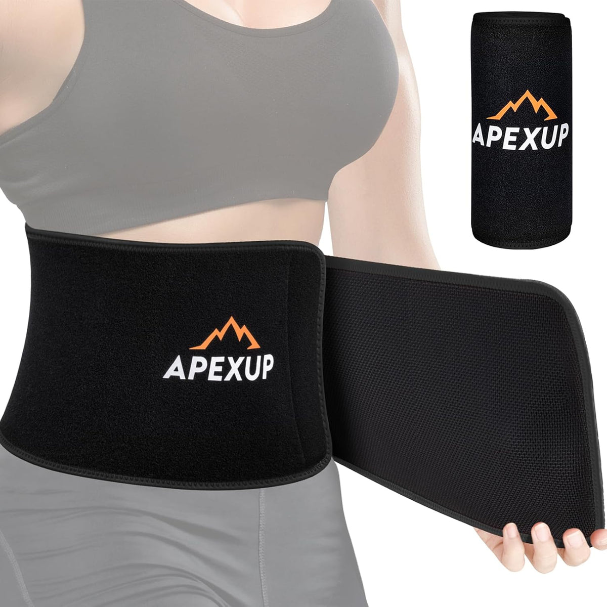 APEXUP Sweat Waist Trainer for Women and Men, Neoprene Waist Trimmer Belt Slimming Sweat Band with