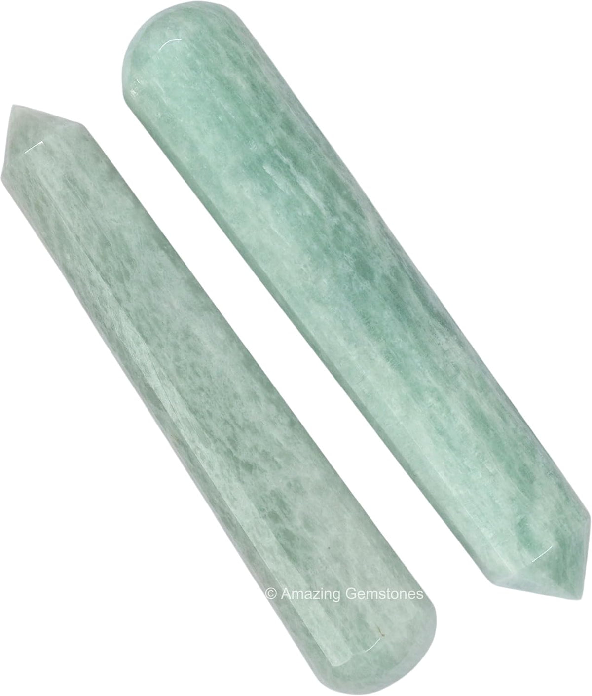 Amazing Gemstone Amazonite Crystal Wand Massage Stick - Pelvic Wand Gua Sha for Adults - Crystals
