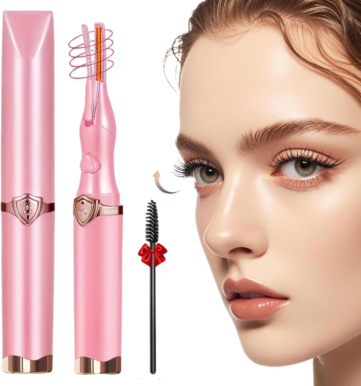 Heated Eyelash Curler, 2-in-1 Clip-Type Design, 3 Temperature Modes, USB Rechargeable Electric