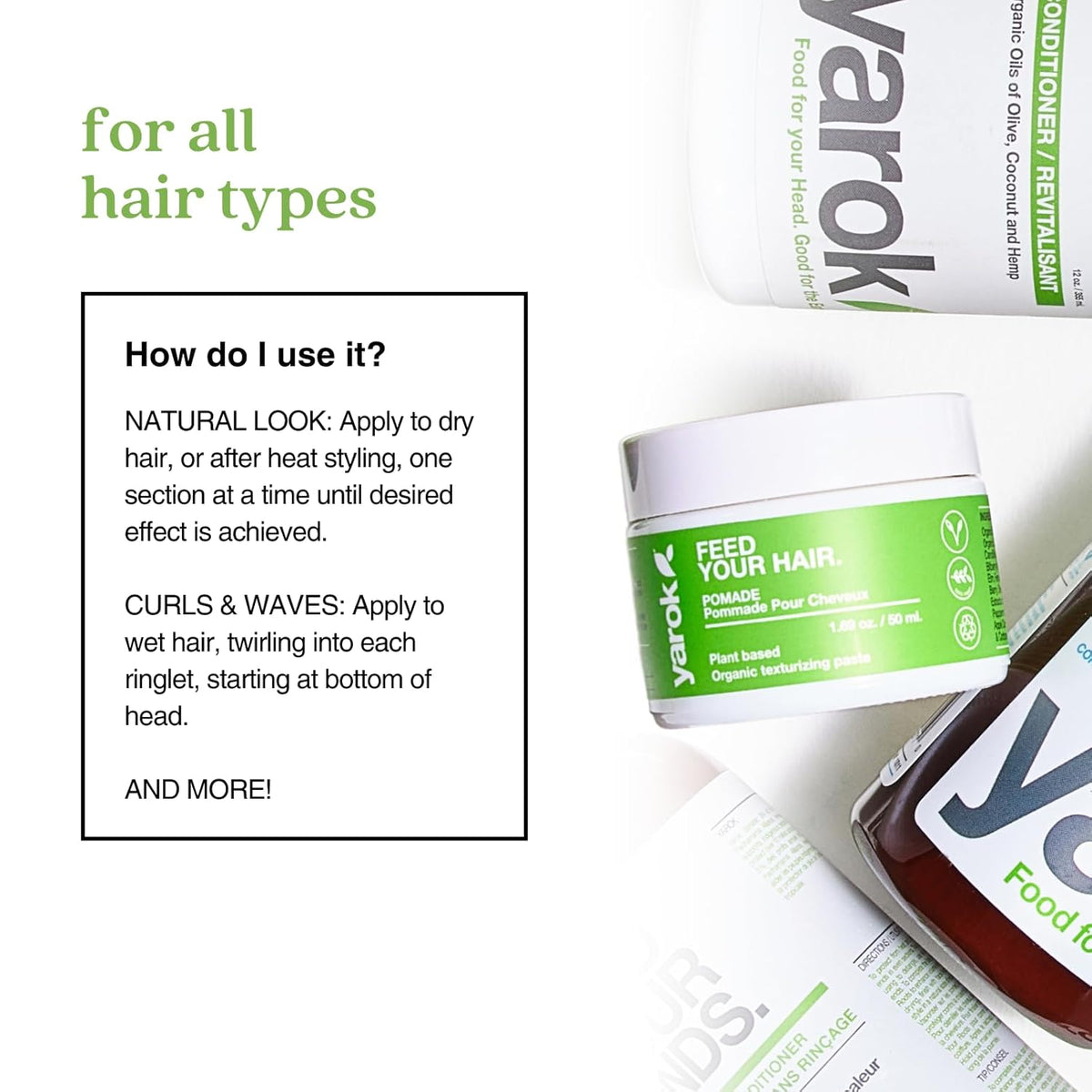 Yarok - Feed Your Hair Styling Pomade - Style, Volumize & Texturize - Firm Hold Whipped Pomade