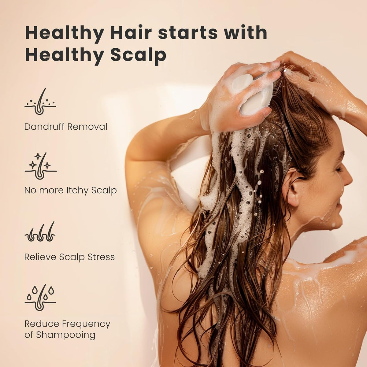 AIMIKE Scalp Massager Shampoo Brush, Soft Silicone Scalp Scrubber, Scalp Brush/Exfoliator for
