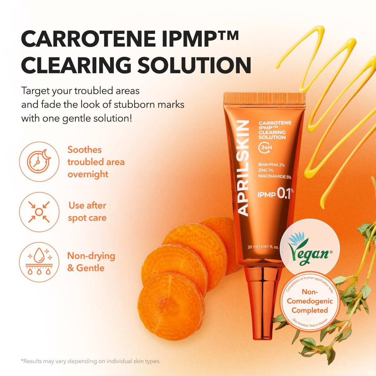 APRILSKIN Carrotene IPMP™ Clearing Solution || Quickly soothes troubled areas and helps clear