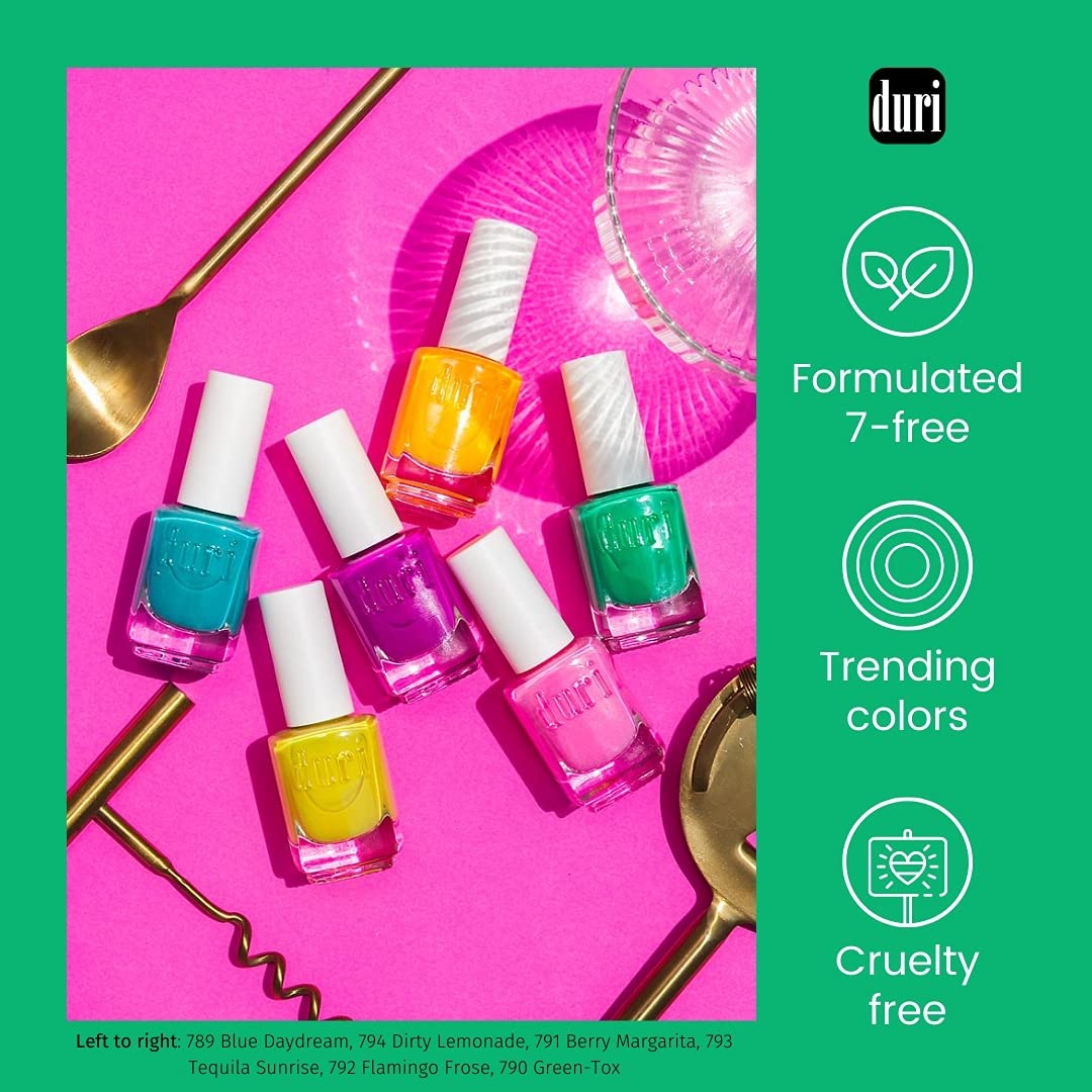 duri Nail Polish, 350 Passion, Deep Red Metallic Shimmer, Full Coverage, Quick Drying, Lasting