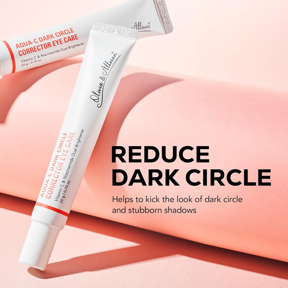 Olivia & Allison Dark Circle Corrector Eye Serum - Vitamin C, Squalane & Niacinamide for