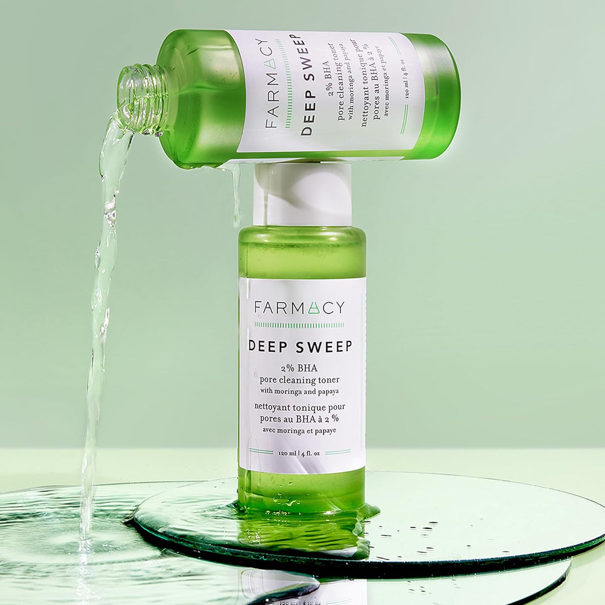 Farmacy 2% Salicylic Acid Toner for Face - Deep Sweep Gentle BHA Exfoliant for Oily Skin - Refines