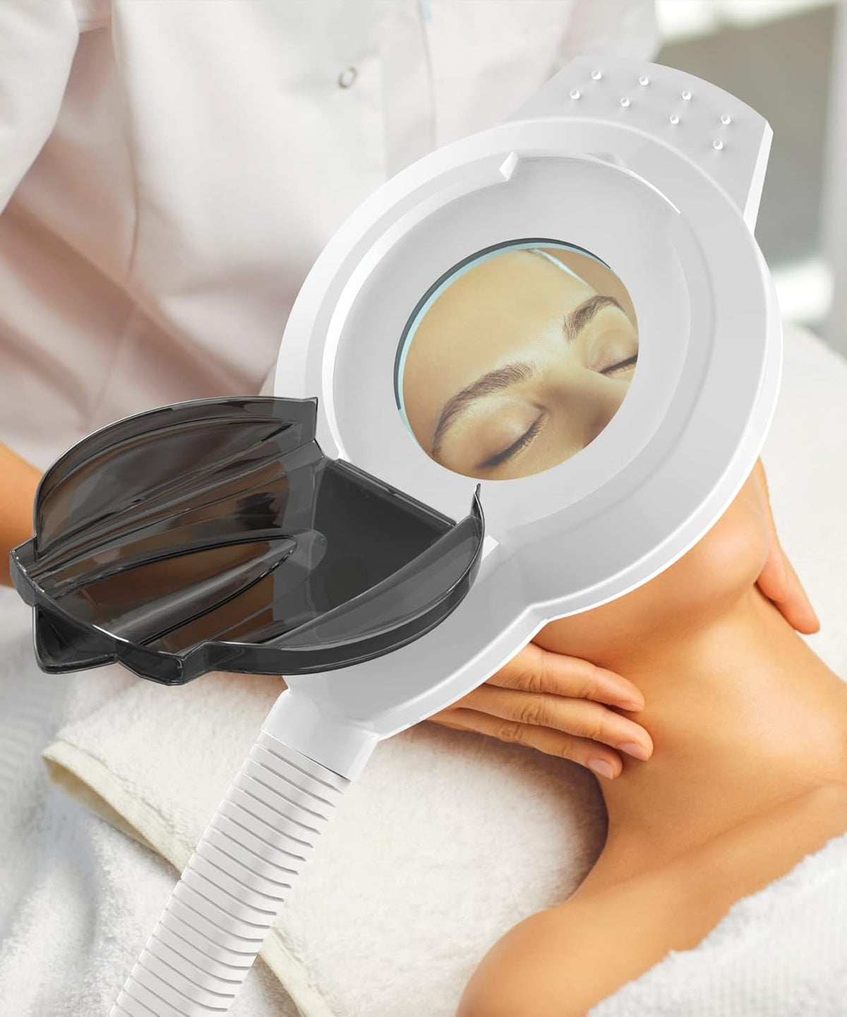 TASALON Professional 2 in 1 Facial Steamer With 5X Magnifying Foldable Arm, Ozone Mist Steamer for