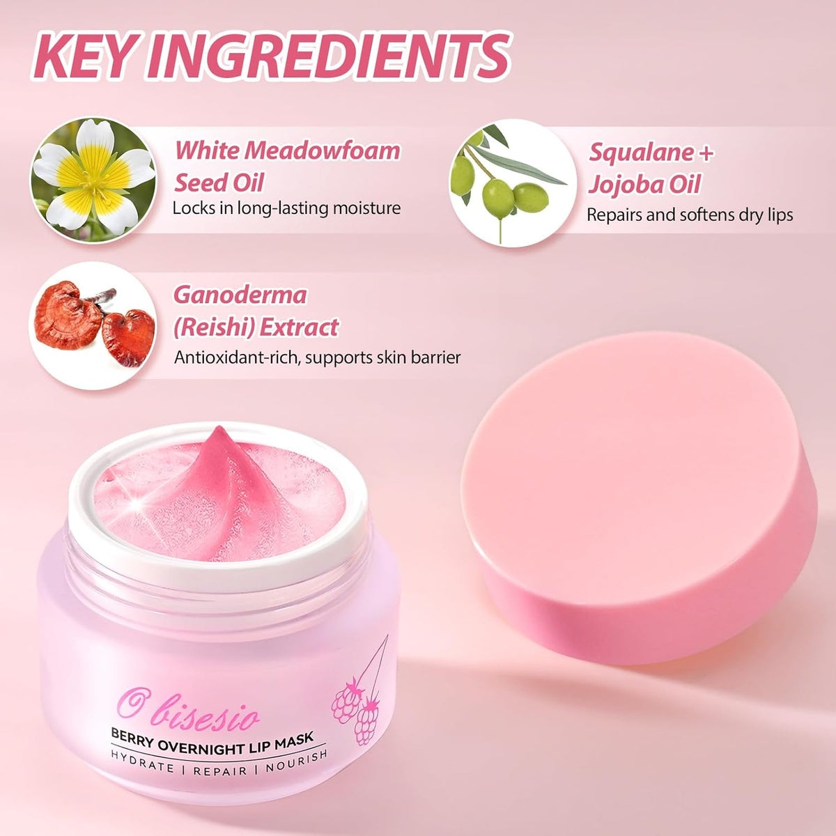 Lip Sleeping Mask,Moisturizing Lip Balm Containing Squalane and Jojoba Oil,Lip Care Cream That