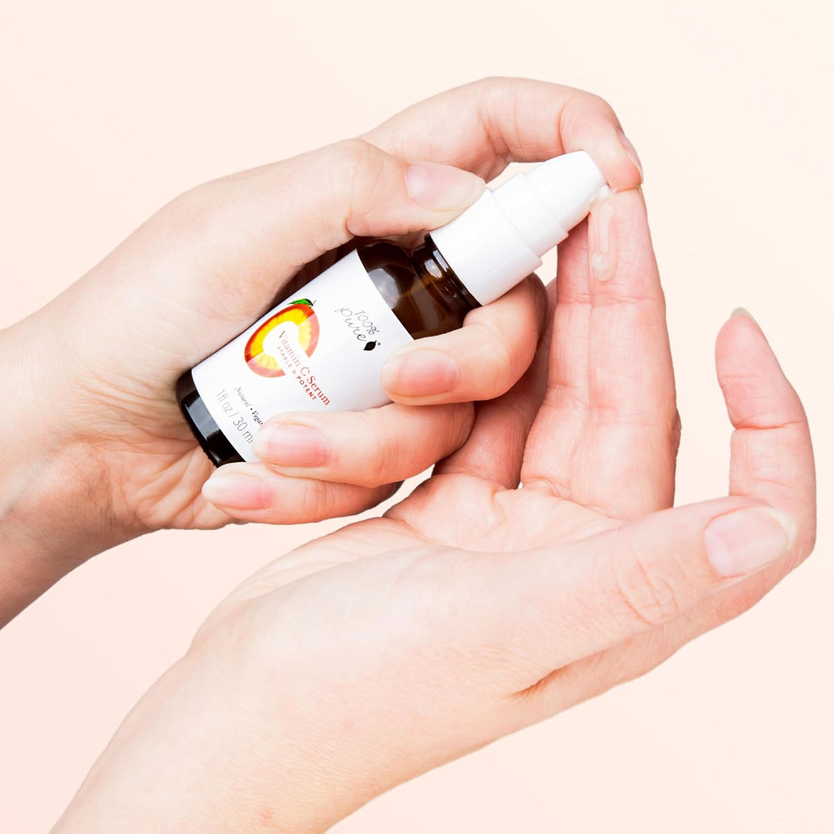 100% PURE Vitamin C Face Serum Hydrating Glow Skin Care with ALA Aloe + Vitamin E Oil - Daily