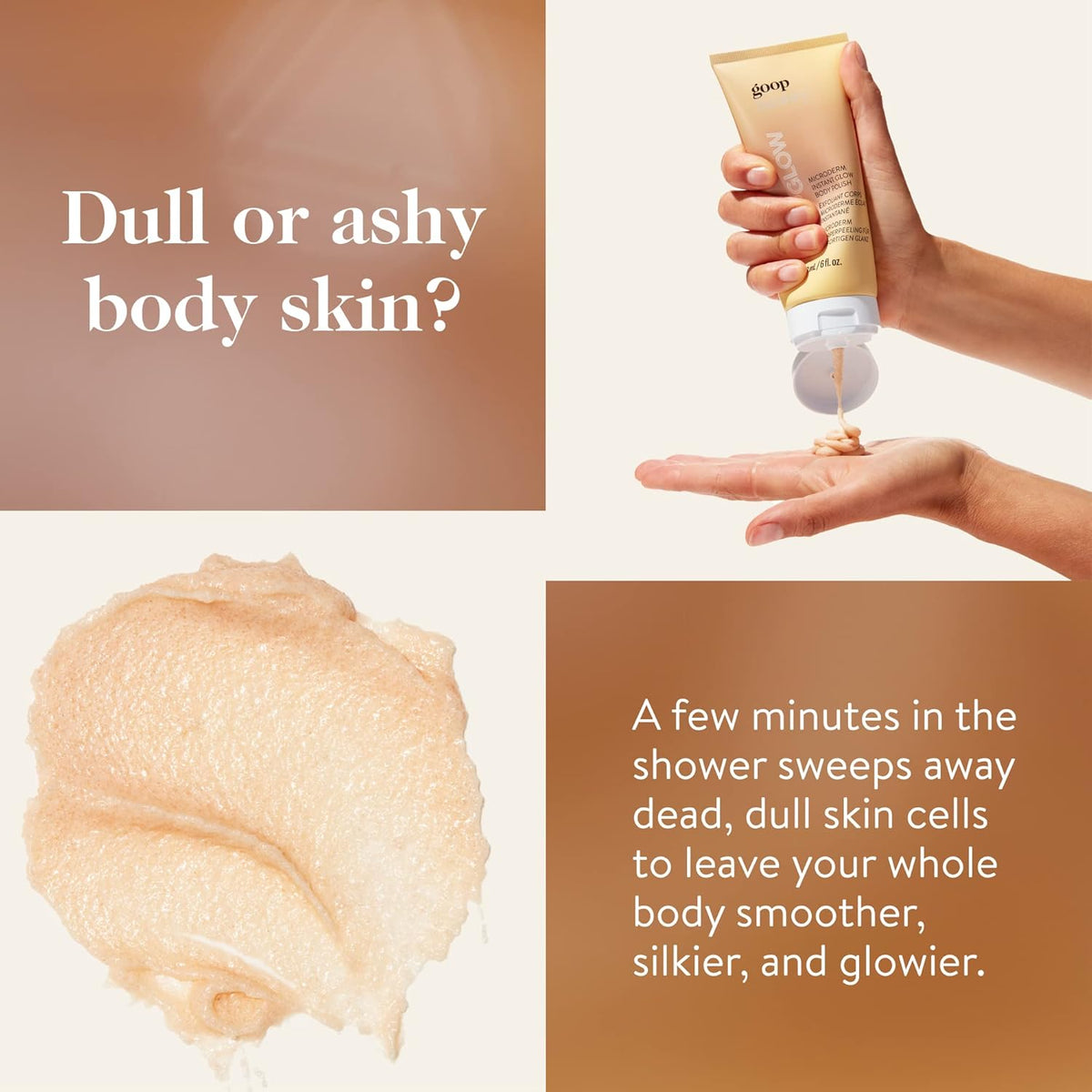 goop Beauty Microderm Body Polish | Exfoliating Scrub & Foaming Cleanser for Glowing Skin | Salts &