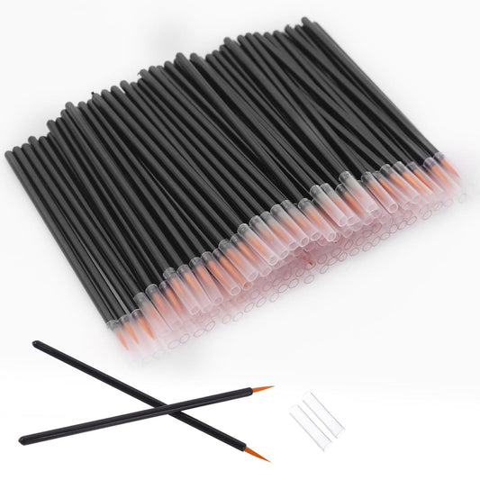 100 Pack Disposable Eyeliner Brush, Ultra-fine Point Eye Liner Applicator Cosmetic Eye Wands Makeup