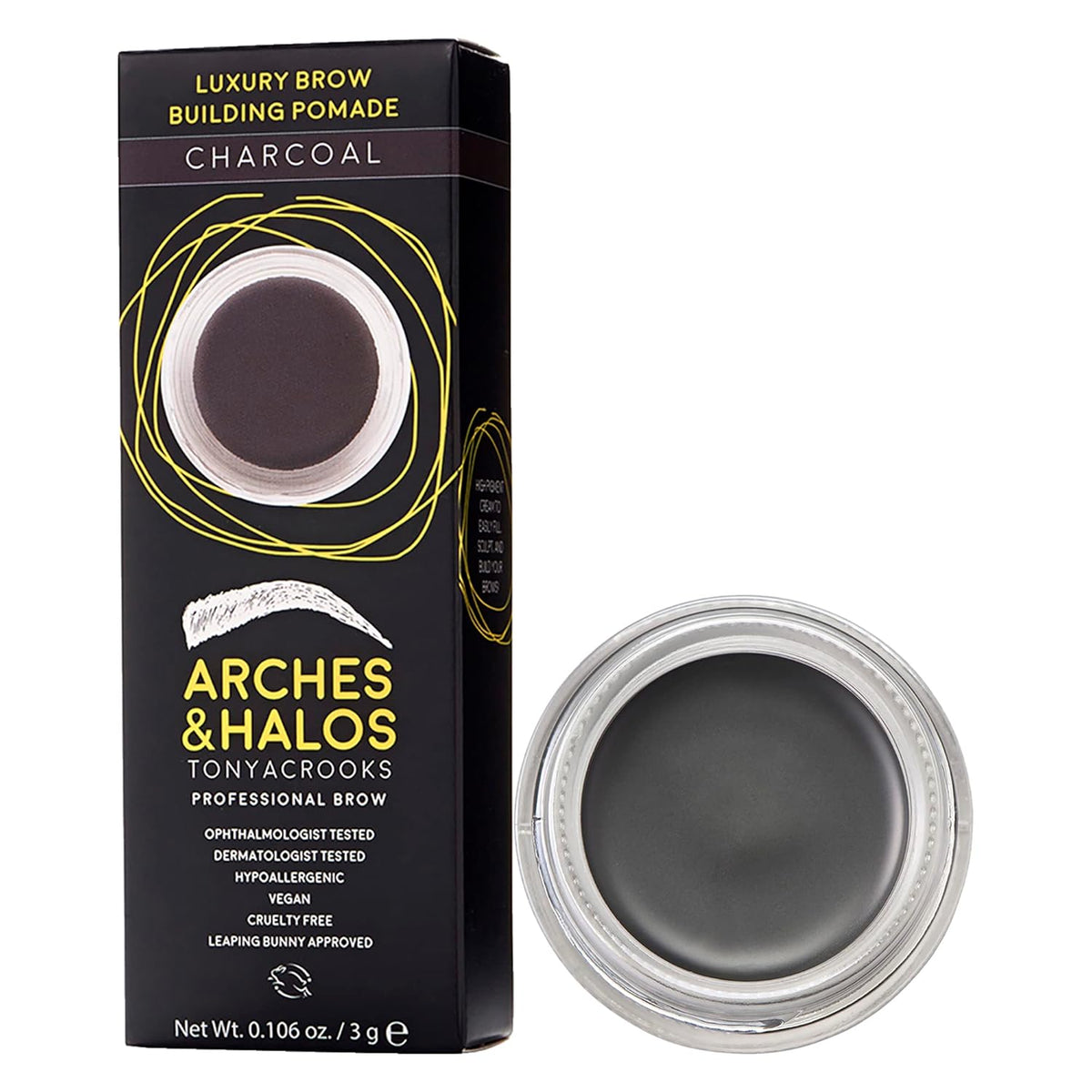 Arches and Halos Luxury Brow Building Pomade - Vegan Eyebrow Pomade - Creamy, Long Wearing Color