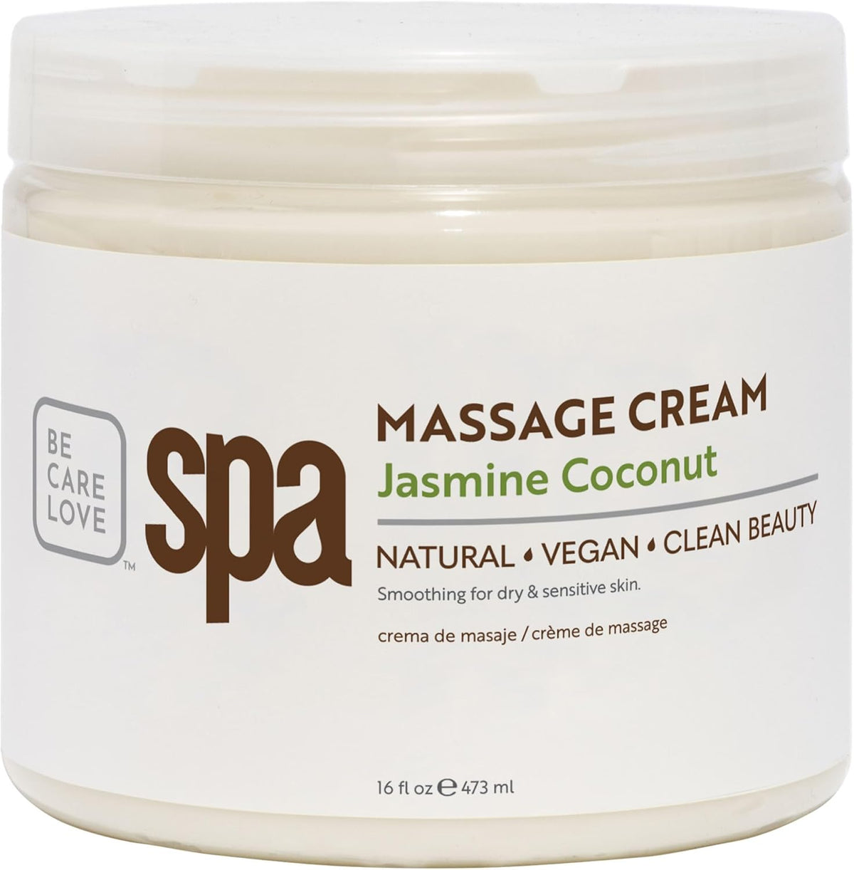 Be Care Love (BCL) Spa Massage Creams (16 fl oz, Jasmine & Coconut)