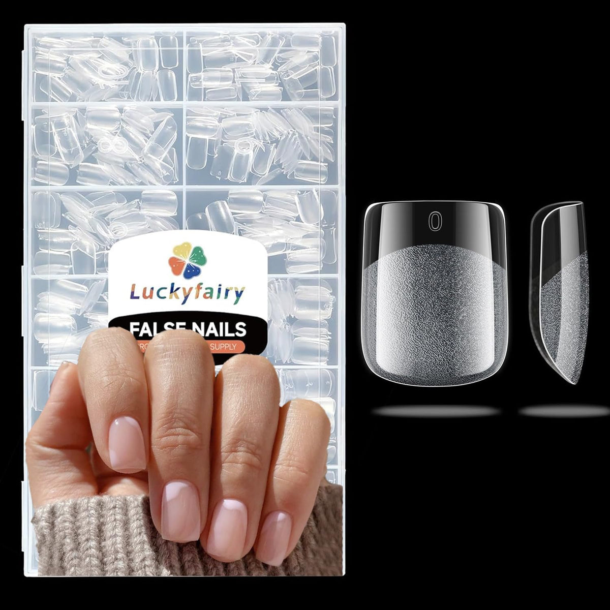 Square Nail Tips: 504pcs Soft Gel Extra Short Press on Nails, 12 Sizes XS Full Cover Clear XXS