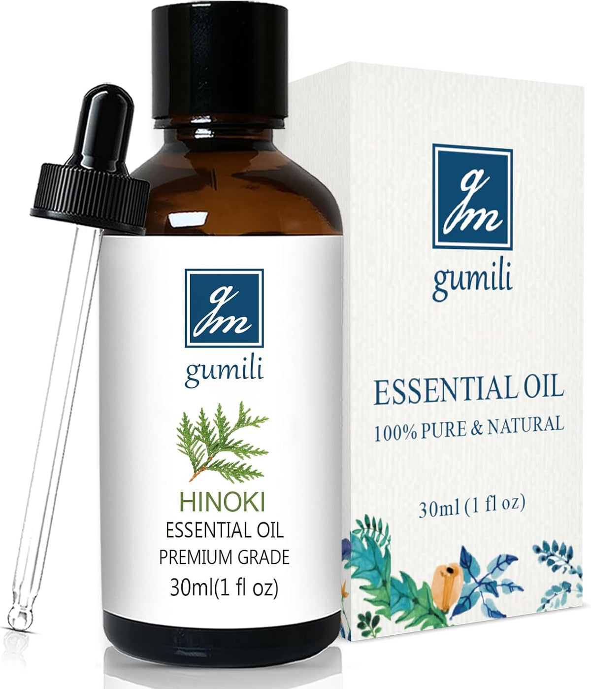 Hinoki Essential Oil 1 Oz – 100% Pure Natural Hinoki Oil for Diffuser, Skin, Hair, Massage & DIY