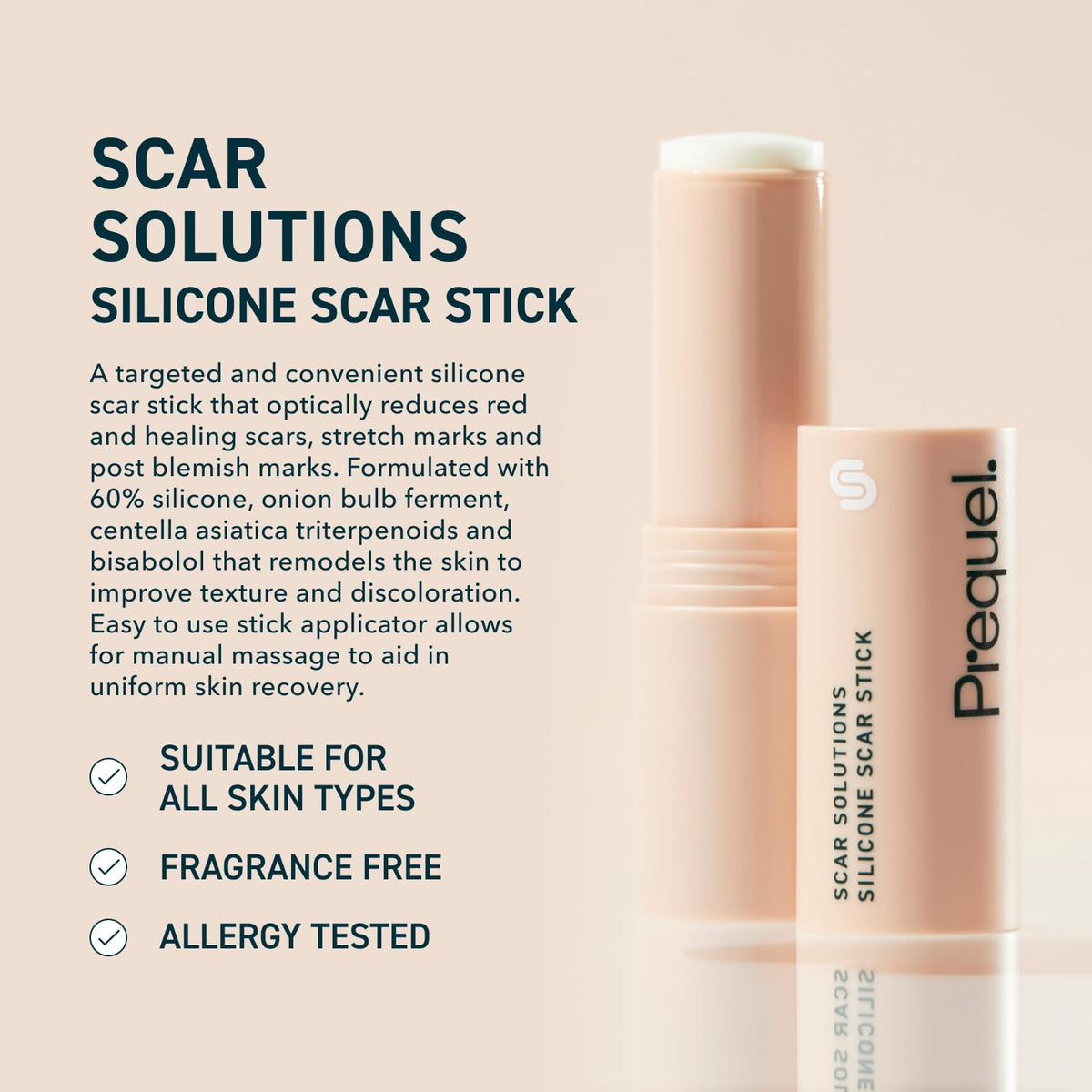 Skin Scar Solutions 60% Silicone Scar Stick. Thick Solid Velvety Film for Scars. Formula Infused
