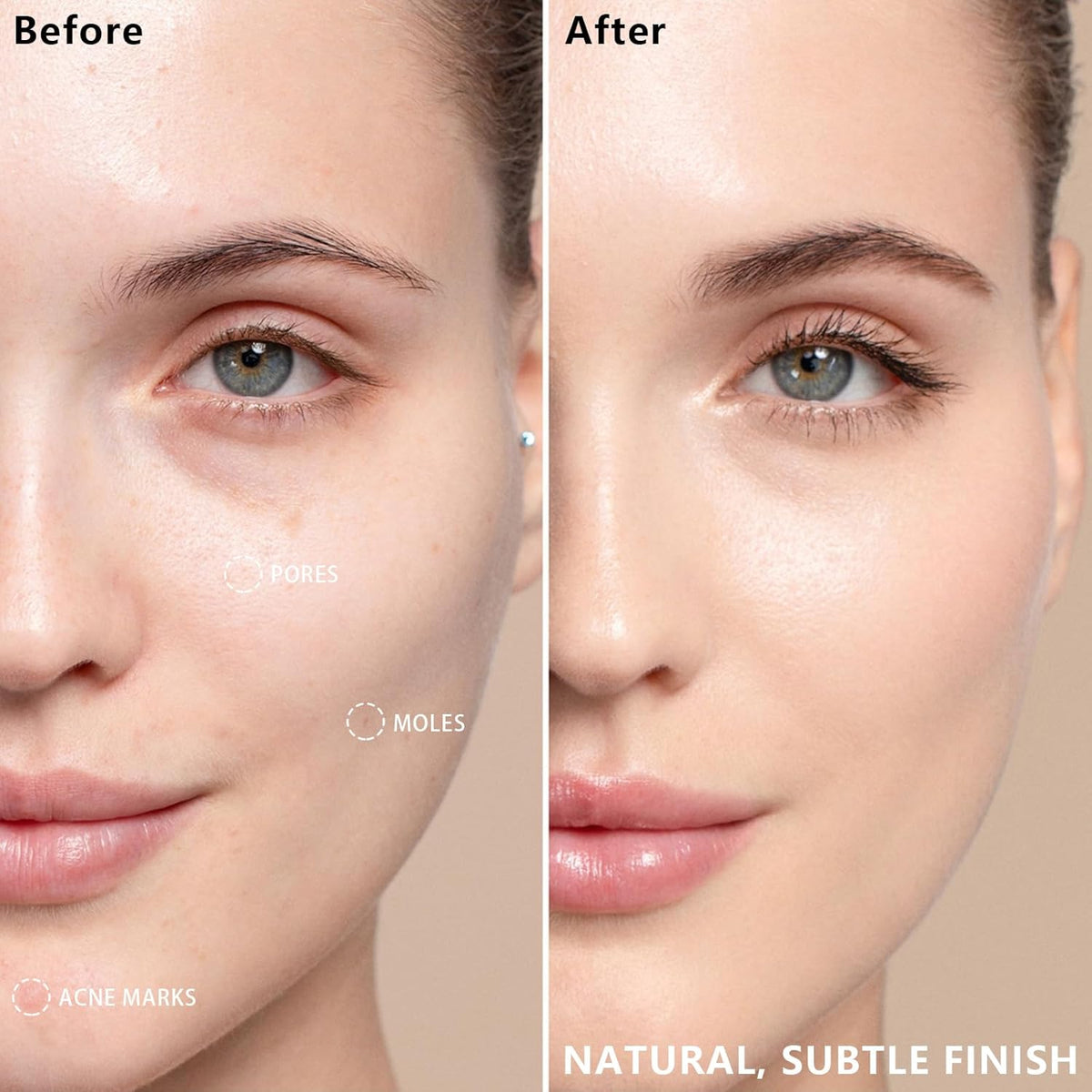 AirBrush Silky Mist Foundation Spray Makeup With Primer and Brush, Full Coverage Foundation for