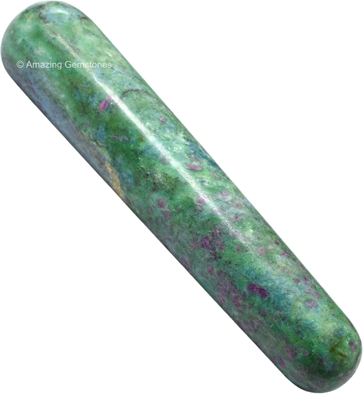 Amazing Gemstone Ruby Fuchsite Crystal Wand Massage Stick - Pelvic Wand Gua Sha for Adults