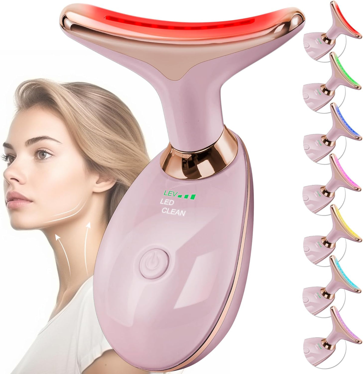 Facial Massager Red-Light-Therapy-for-Face and Neck, Face 𝖲 culpting Wand with 7 Color - Birthday
