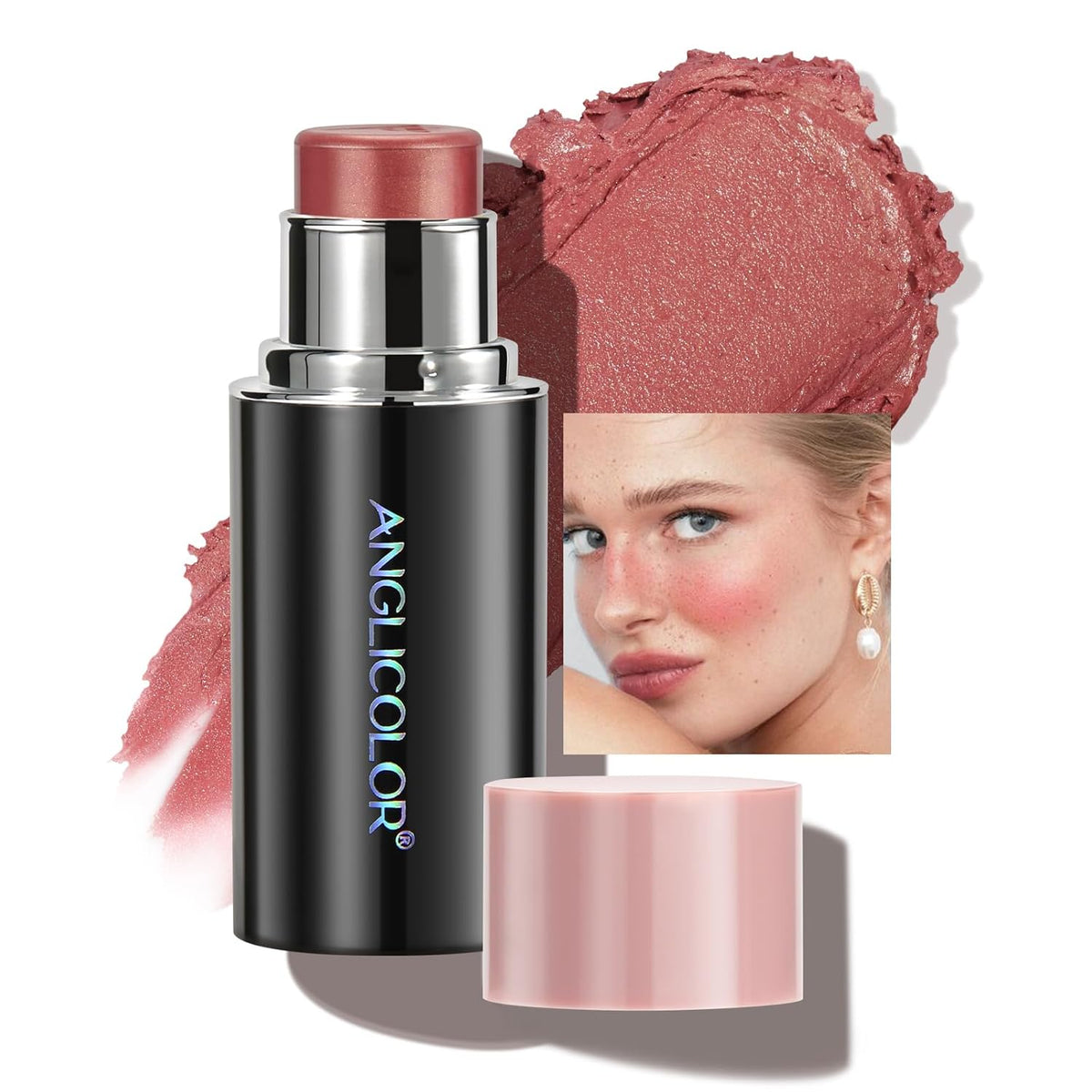 Blush Stick, Matte, Ceam Blush, Non-Greasy, Blush Stick for Cheeks, Blendable Color, Fragrance of
