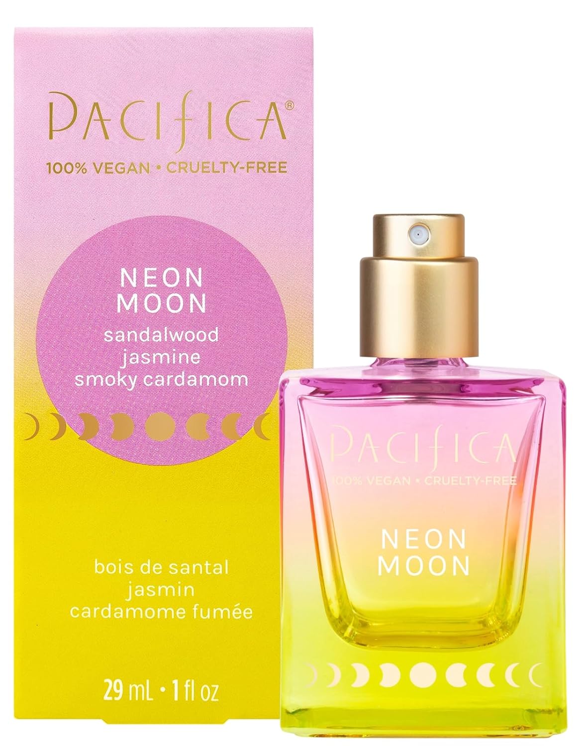 Pacifica Beauty Neon Moon Spray Perfume - Energetic Sandalwood Jasmine Smoky Cardamon - Clean Vegan