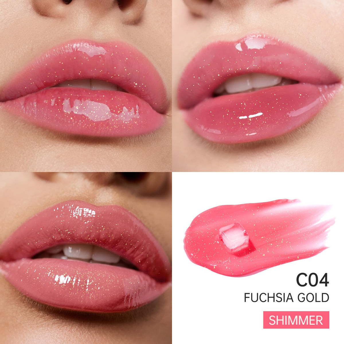 Catkin Lip Plumper Gloss, Tinted Lip Serum with Hyaluronic Acid & Jojoba Oil, Non-sticky Volumizing