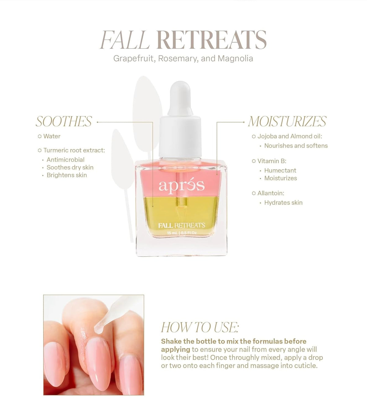 Apres Light & Shadow Cuticle Serum, Nourishing Blend of Almond and Jojoba Oil, Vitamin B and