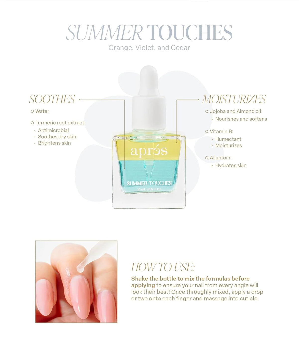 Apres Light & Shadow Cuticle Serum, Nourishing Blend of Almond and Jojoba Oil, Vitamin B and