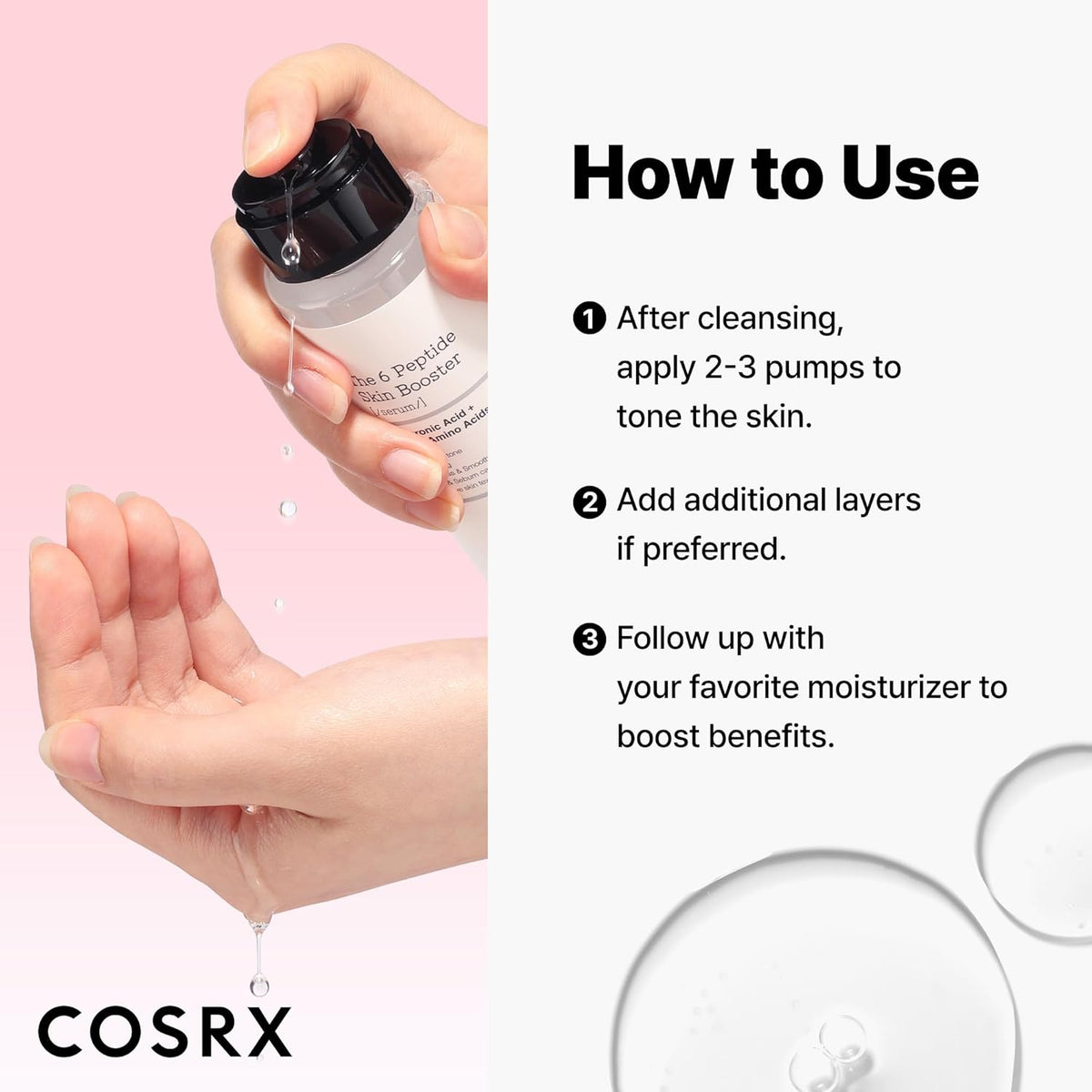 COSRX 6X Peptide Collagen Booster Toner Serum with Copper Peptides, Niacinamide & Hyaluronic Acid