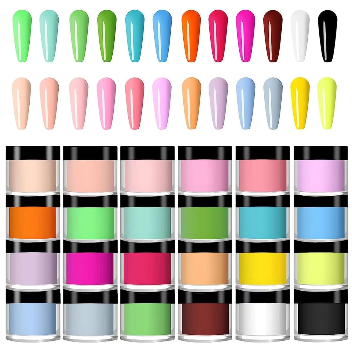 24 Color Acrylic Nail Powder Set, Acrylic Powder Set, Nail DIY Art Design, Acrylic Nail Art 3D Nail
