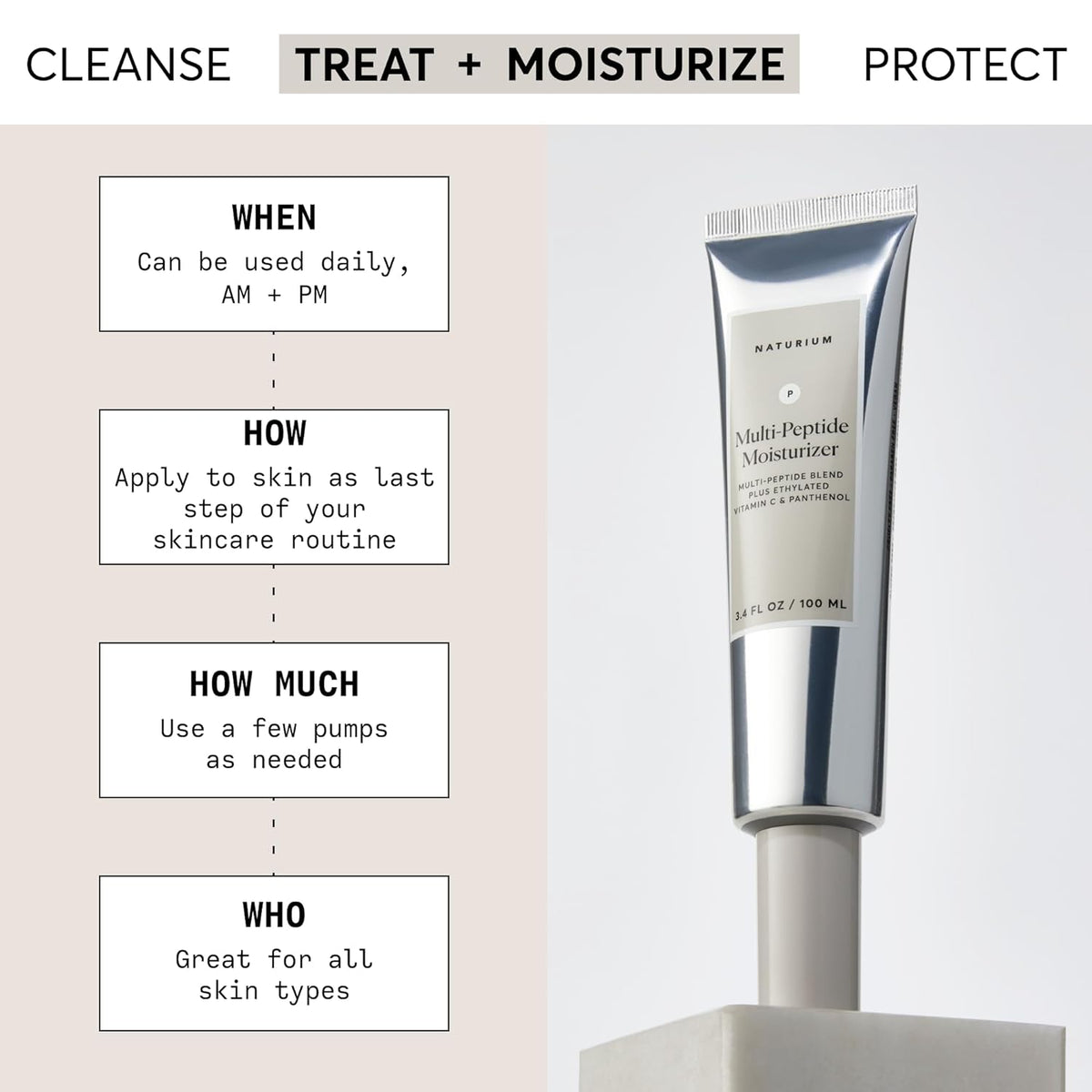 Naturium Multi-Peptide Moisturizer Jumbo, Hydrating & Smoothing Skin Care, Moisturizes with