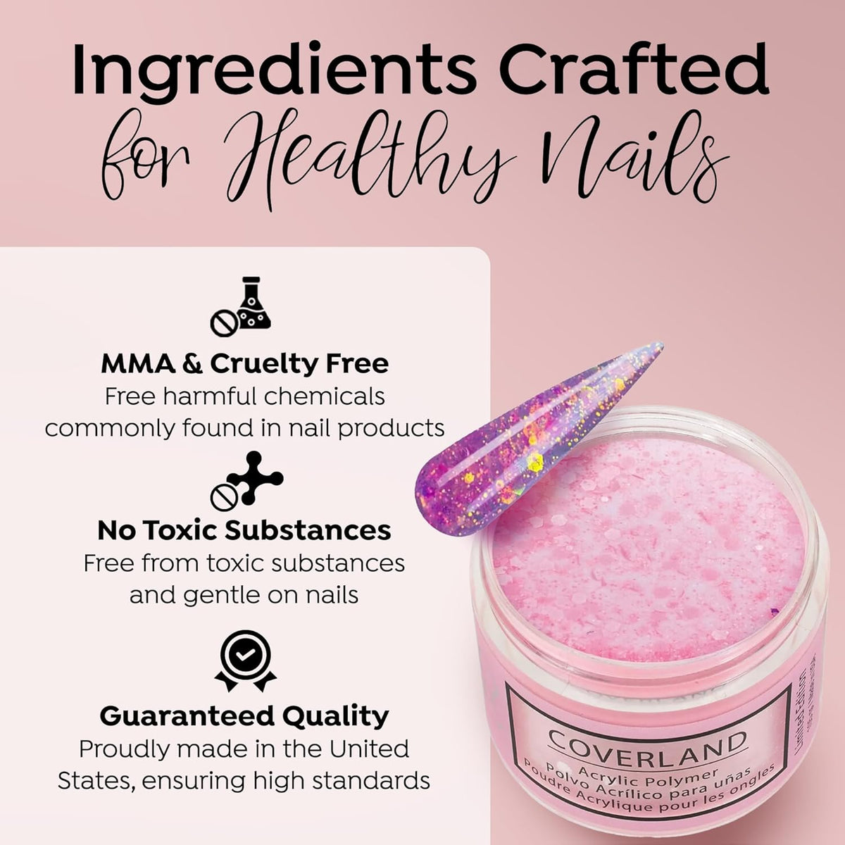 Tones Coverland Acrylic Nail Powder "Chic and Curvy" - Limited Edition Acrylic Powder for Nail