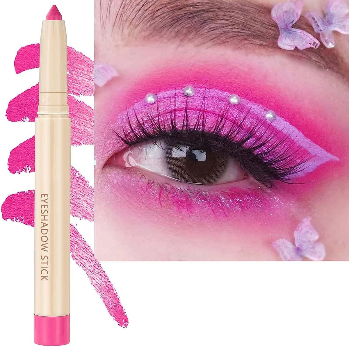 Pink Matte Eyeshadow Pencil, Waterproof Long Lasting Eye Shadow, High Pigment Hypoallergenic