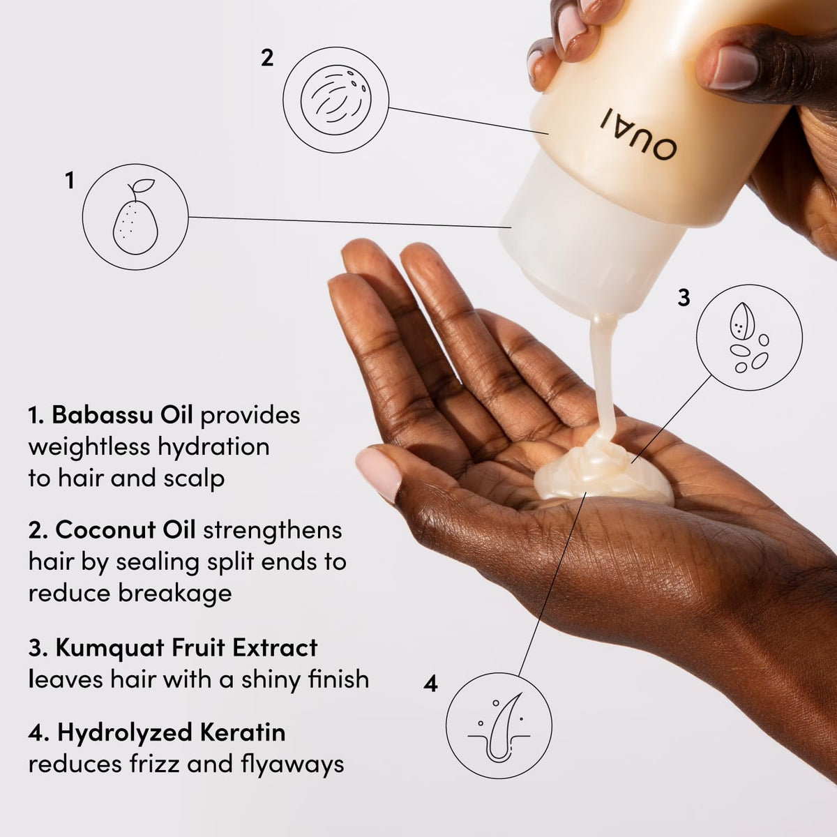 OUAI Medium Shampoo and Conditioner Set - Sulfate Free Shampoo and Conditioner for Medium Hair