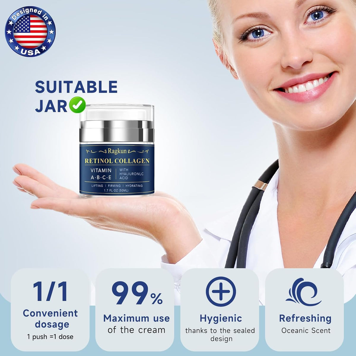 Retinol Cream for Face, Collagen Neck Creams for Tightening and Firming, Anti Aging Day & Night
