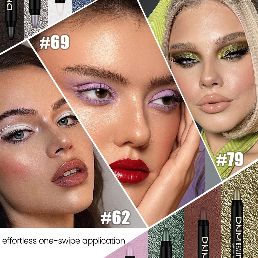 Kaely 8Pcs Cream Eye Shadow Sticks Set, Matte Shimmer Eyeliner Pencil Eyeshadow Palette Makeup, Eye