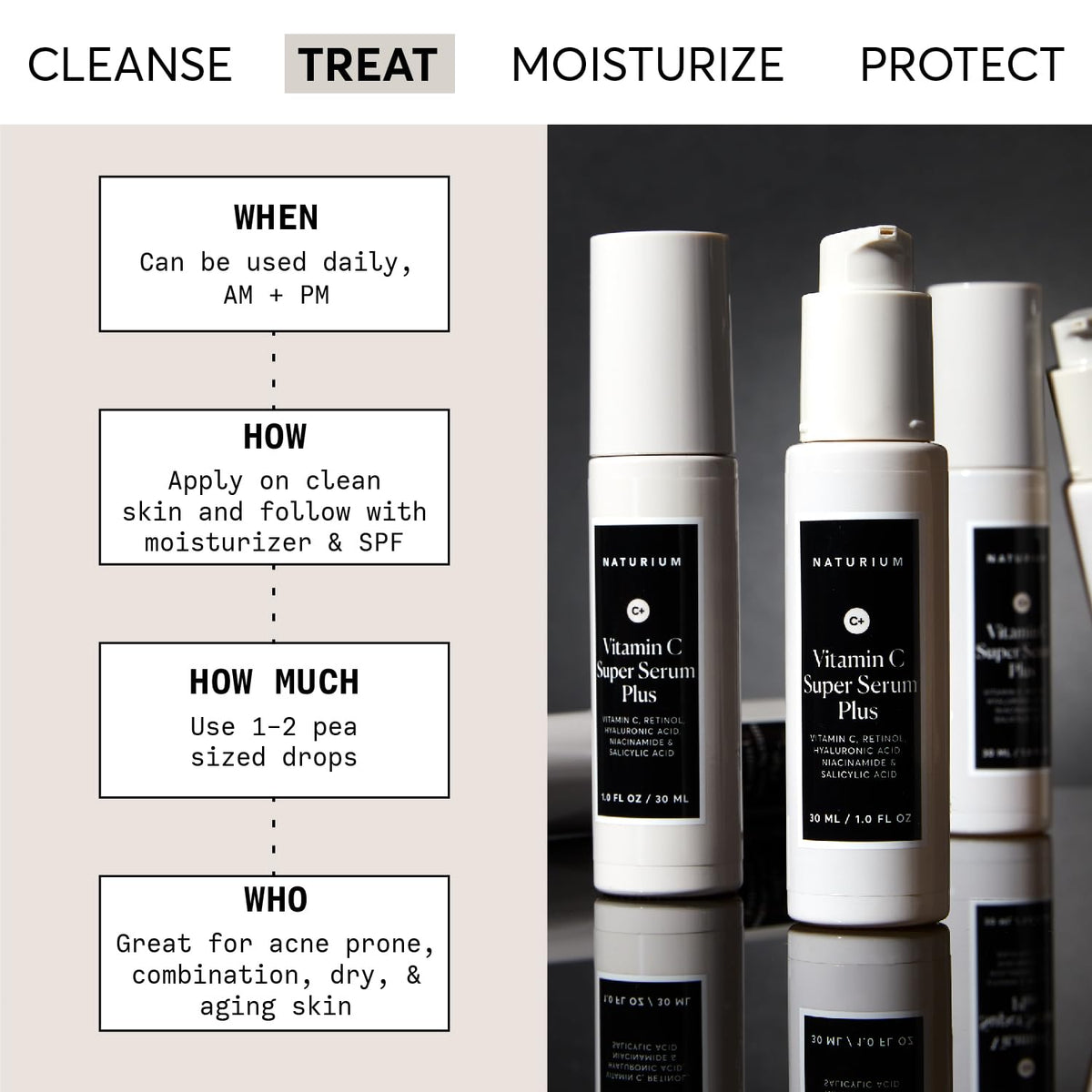 Naturium Vitamin C Super Serum Plus, Smoothing Face Care, plus Retinol, Hyaluronic Acid