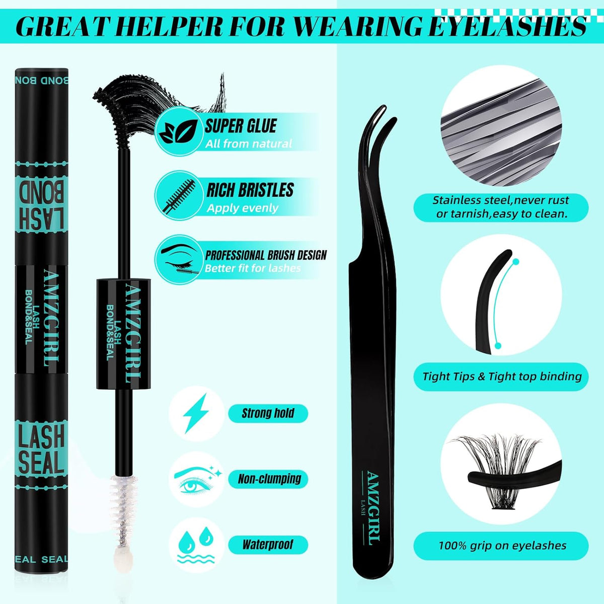 Lash Extension Kit 280Pcs,60D 80D Individual Lashes Clusters Kit,Lash Bond And Seal,Lash Remover