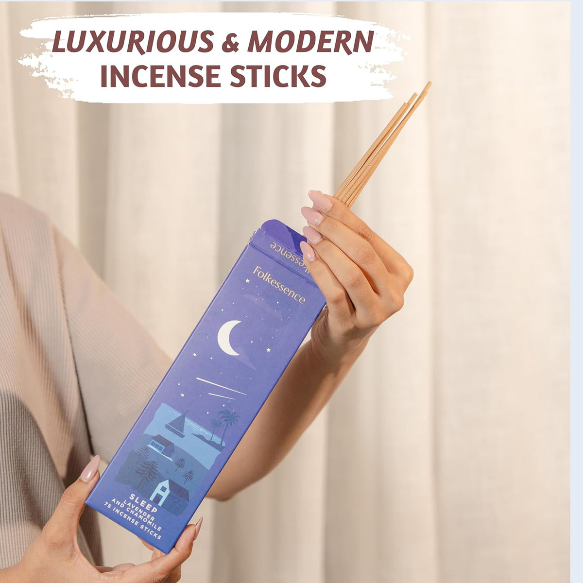 Folkulture Incense Stick for Home | Pack of 75 (8") Non Toxic Insence-Sticks for Meditation with 45