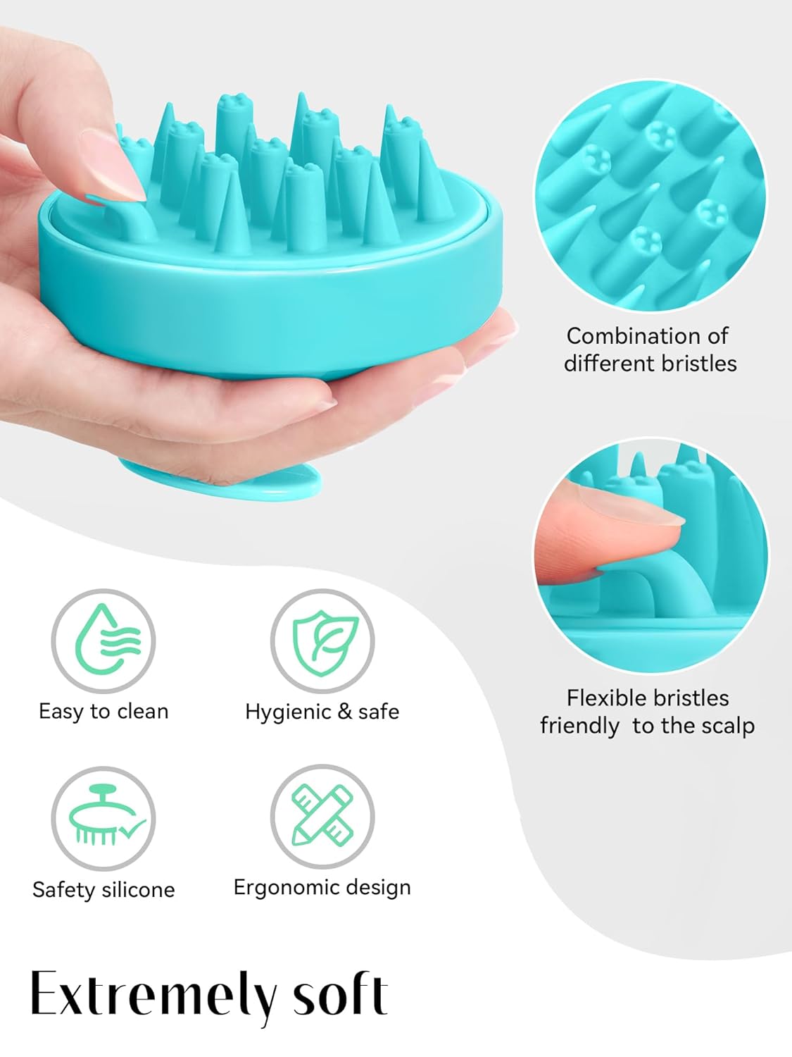 HEETA Hair Scalp Massager for Hair Growth, Shampoo Brush, Scalp Scrubber Exfoliator with Soft