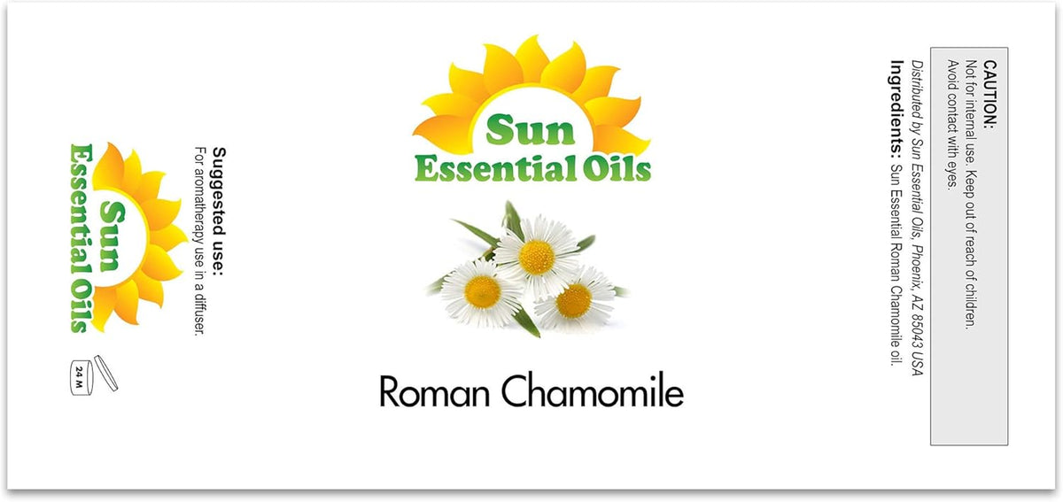Sun Essential Oils - Roman Chamomile Essential Oil (4 oz) for Diffuser, Skin, Body, Face
