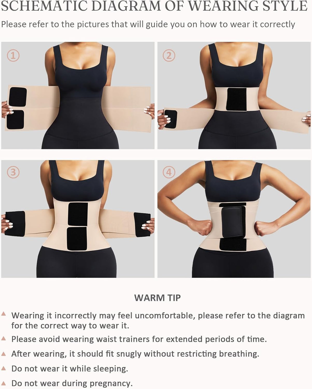 FeelinGirl Waist Trainer Long Torso Waist Cincher Trimmer Ab Belt Tummy Control Body Shaper Triple